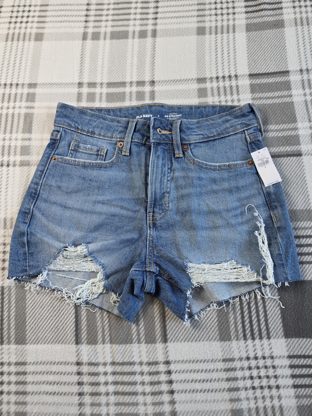 Old Navy Light Blue Distressed Denim Cutoff Shorts